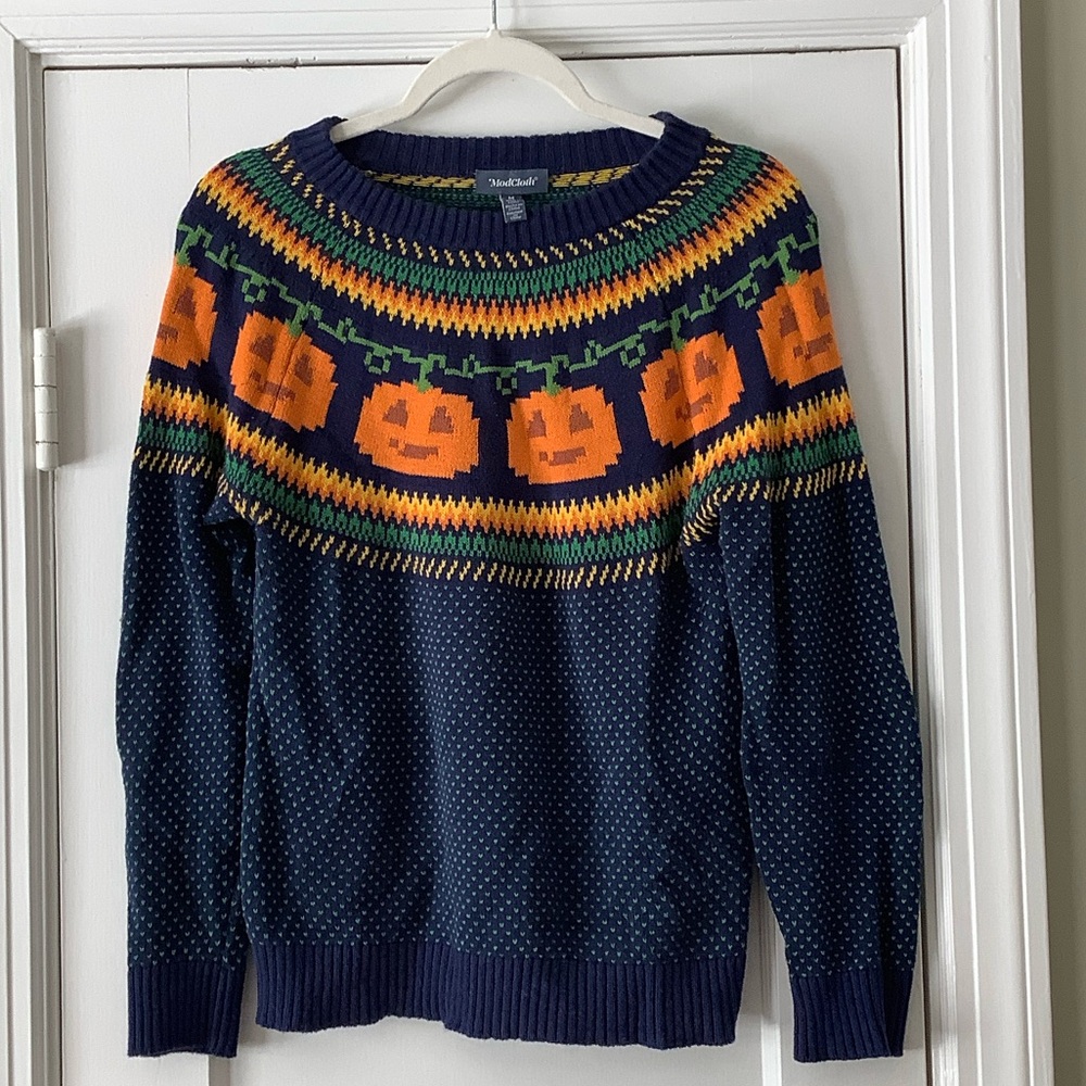 ModCloth Halloween Pumpkin Sweater Medium